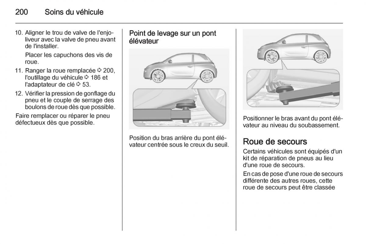 Opel Adam manuel du proprietaire / page 202