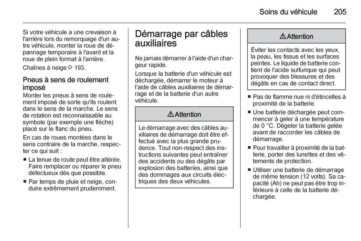 Opel Adam manuel du proprietaire / page 207