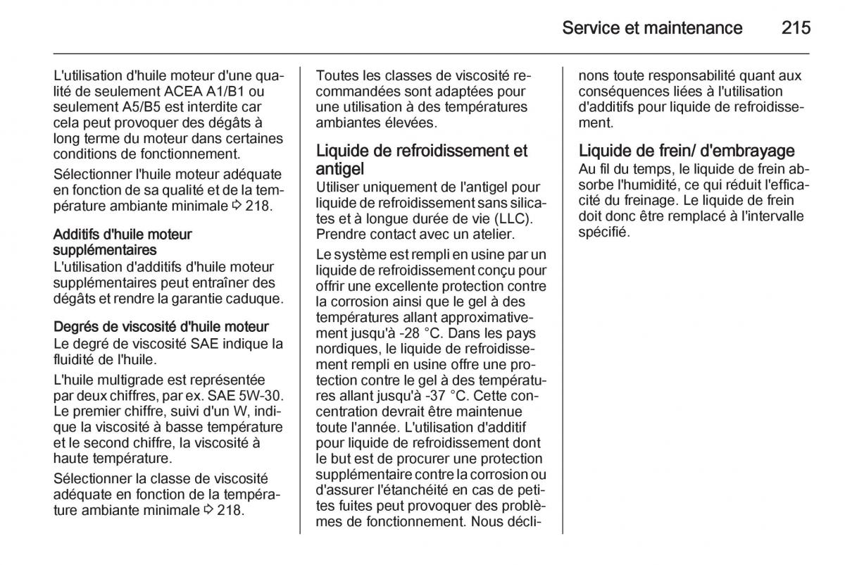 Opel Adam manuel du proprietaire / page 217