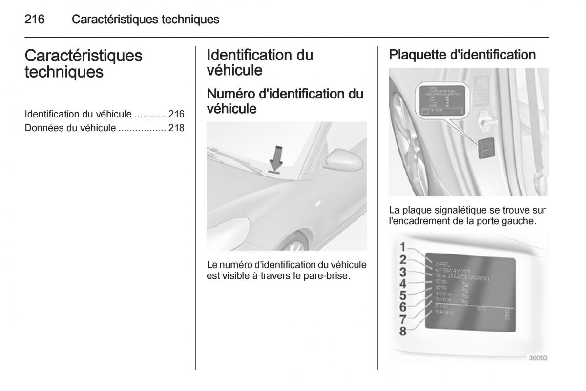 Opel Adam manuel du proprietaire / page 218