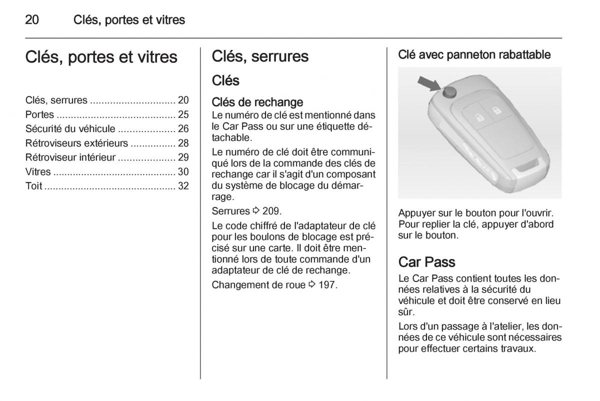 Opel Adam manuel du proprietaire / page 22