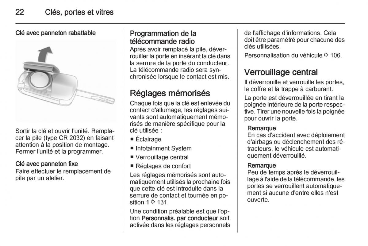 Opel Adam manuel du proprietaire / page 24