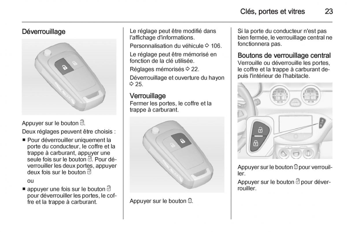 Opel Adam manuel du proprietaire / page 25