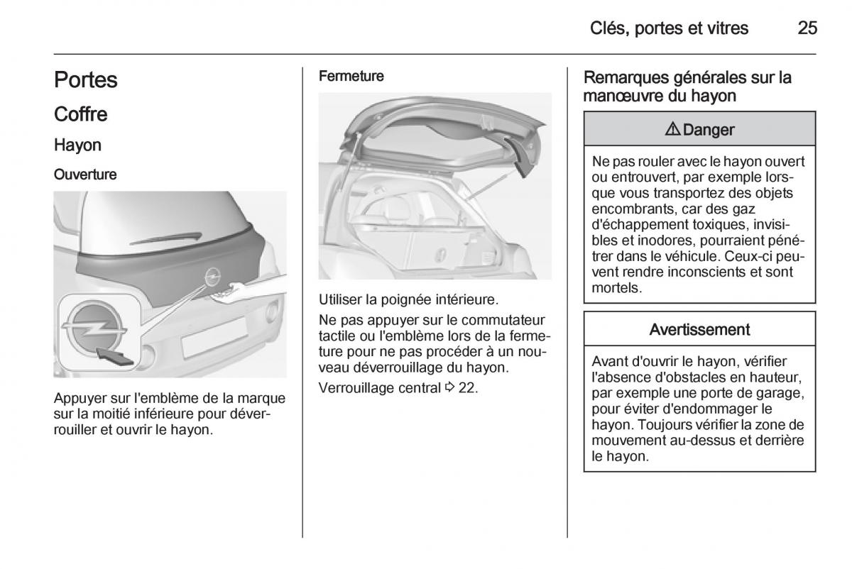 Opel Adam manuel du proprietaire / page 27