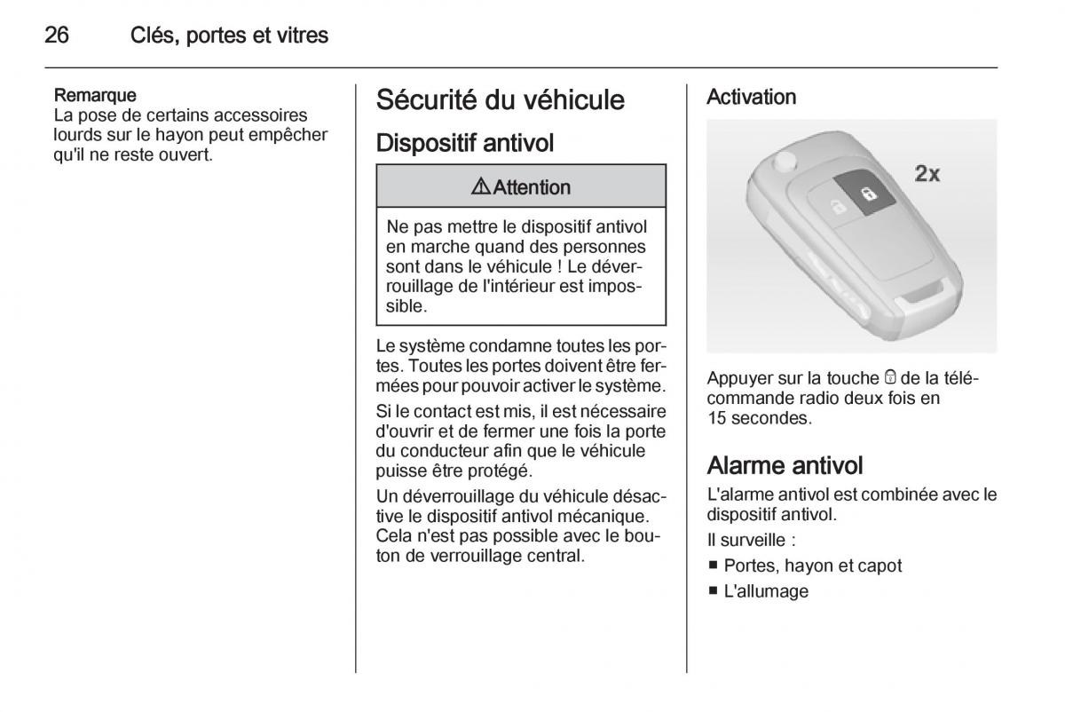 Opel Adam manuel du proprietaire / page 28