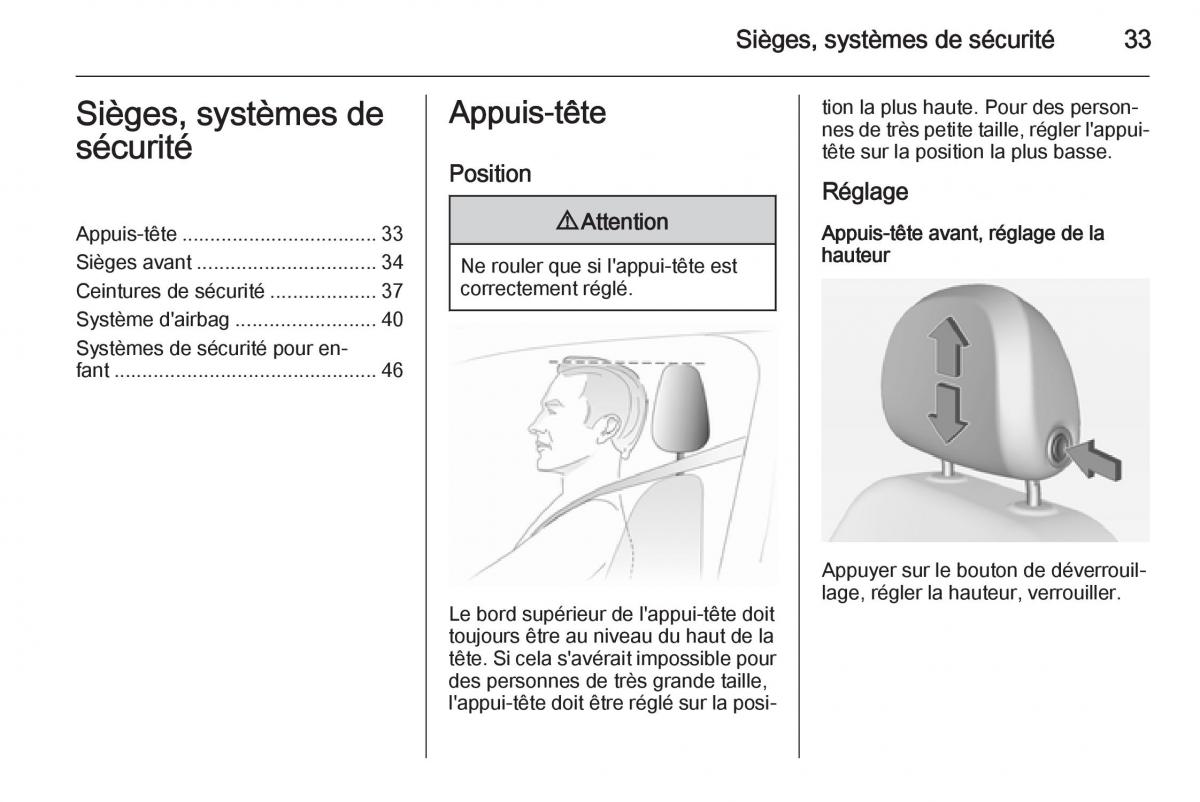 Opel Adam manuel du proprietaire / page 35