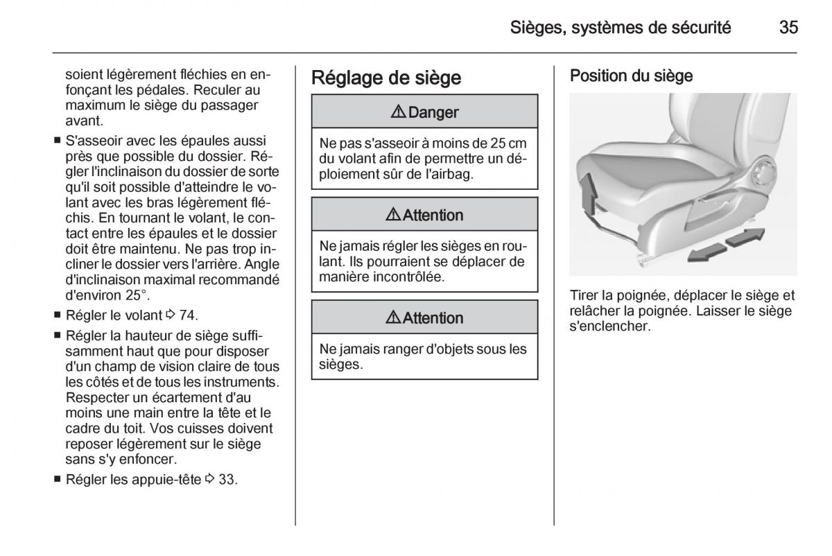 Opel Adam manuel du proprietaire / page 37