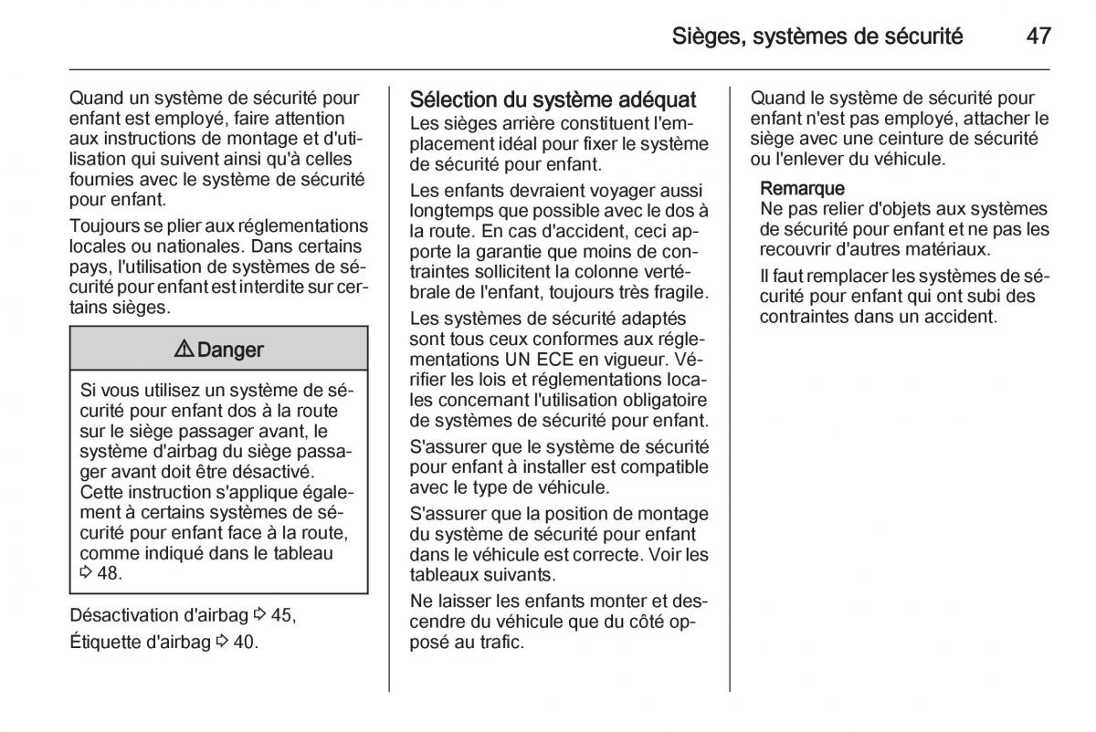 Opel Adam manuel du proprietaire / page 49