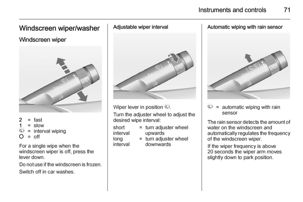 Opel Adam owners manual / page 73