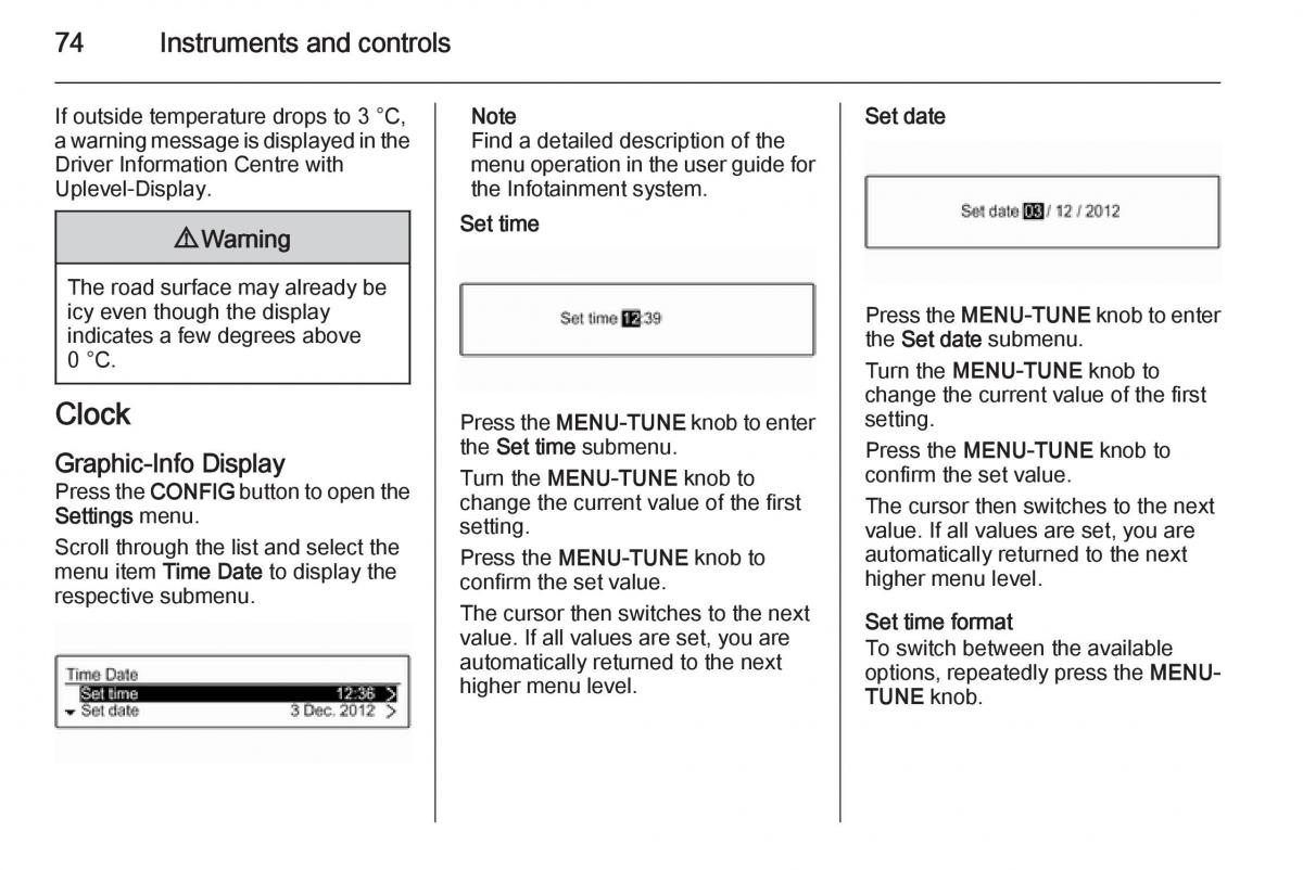 Opel Adam owners manual / page 76