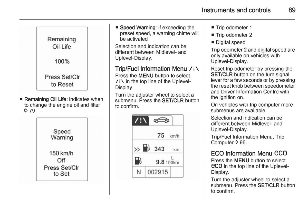 Opel Adam owners manual / page 91