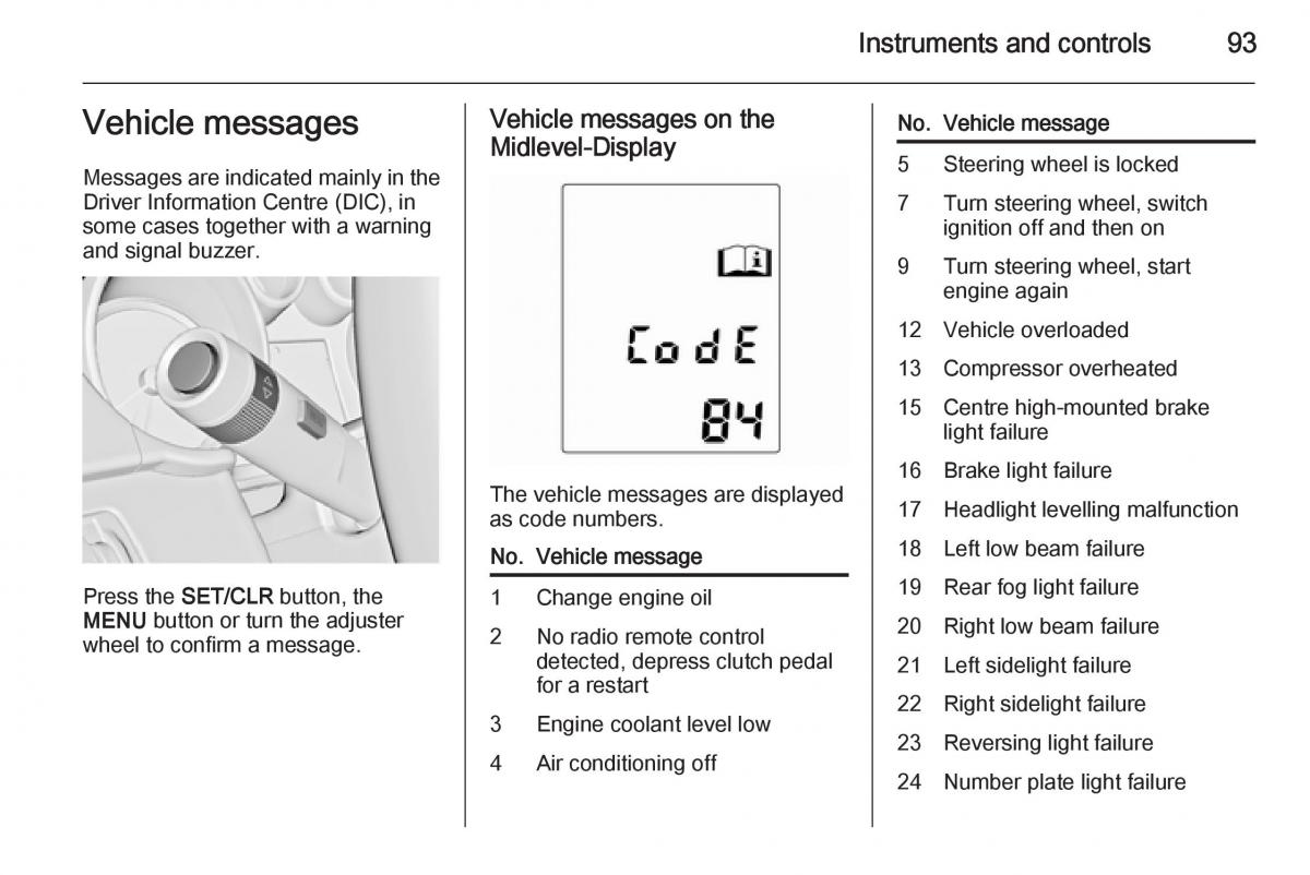 Opel Adam owners manual / page 95