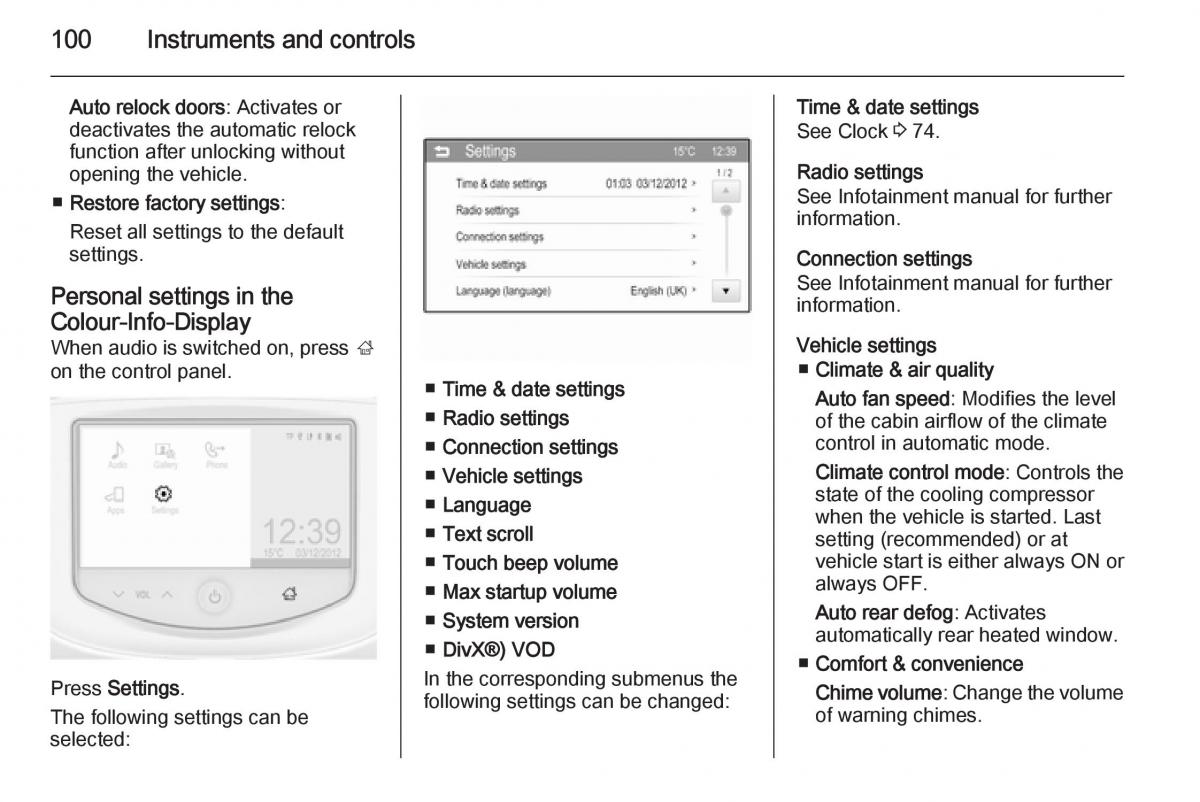 Opel Adam owners manual / page 102