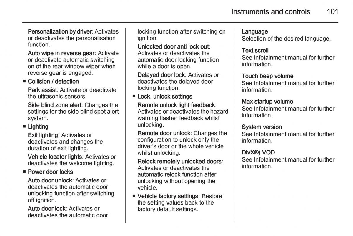 Opel Adam owners manual / page 103