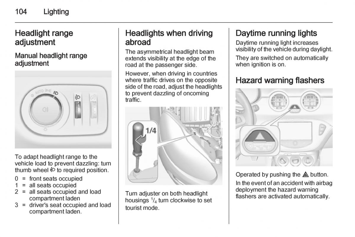 Opel Adam owners manual / page 106