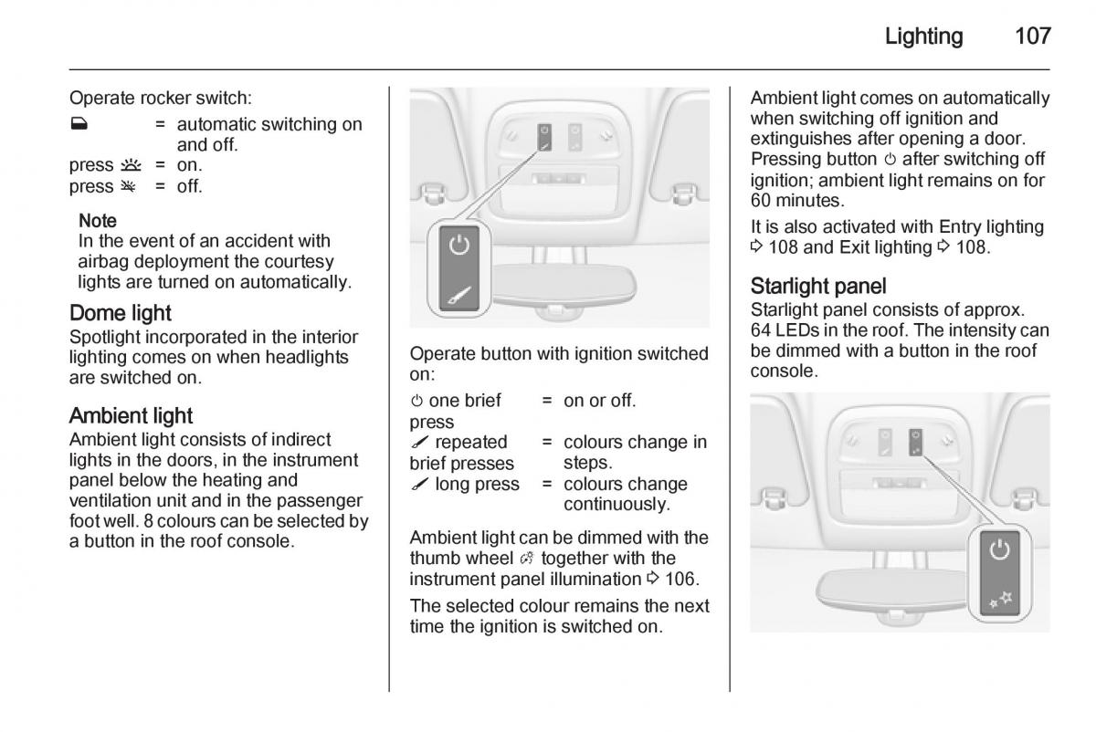 Opel Adam owners manual / page 109