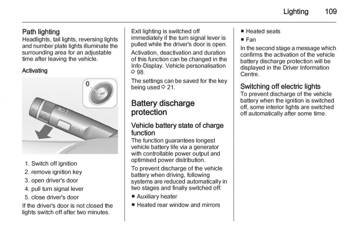 Opel Adam owners manual / page 111