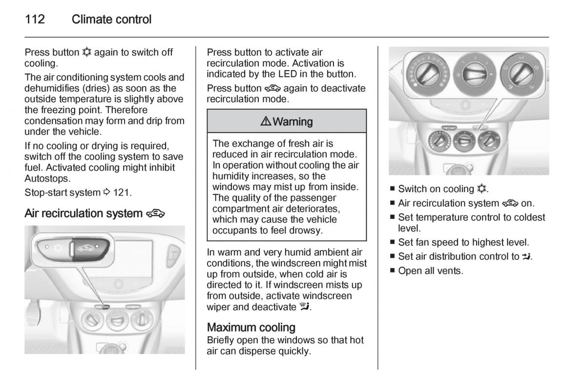 Opel Adam owners manual / page 114