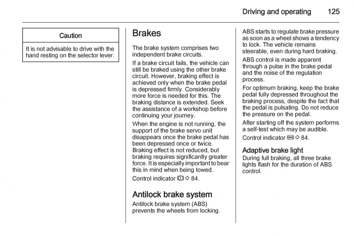 Opel Adam owners manual / page 127