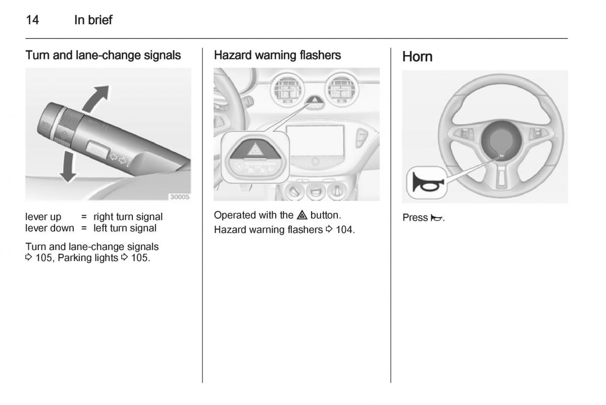 Opel Adam owners manual / page 16