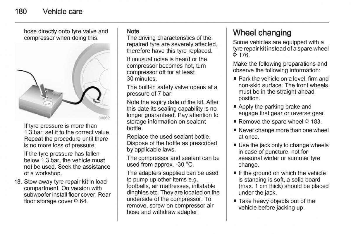 Opel Adam owners manual / page 182