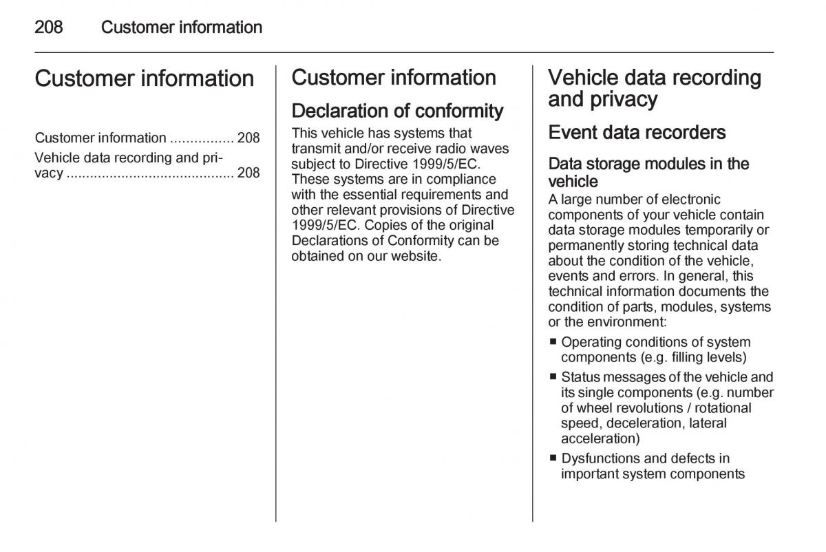 Opel Adam owners manual / page 210