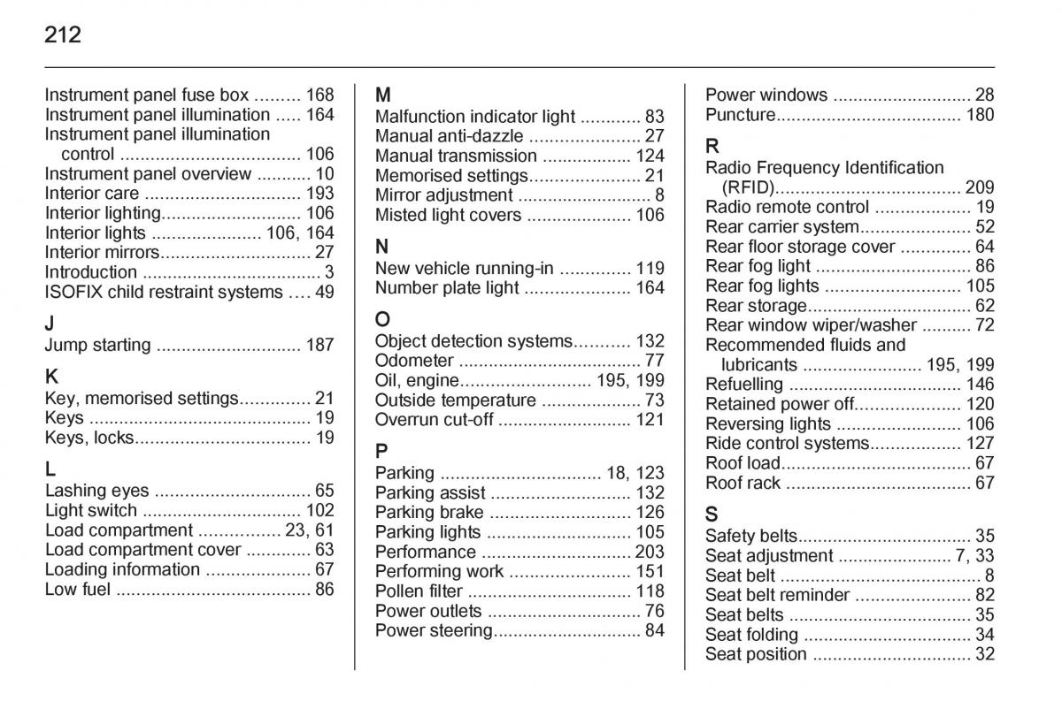 Opel Adam owners manual / page 214