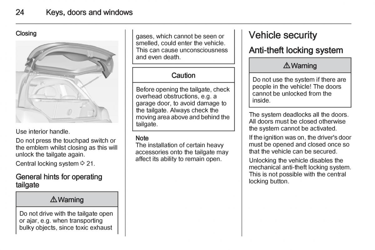 Opel Adam owners manual / page 26