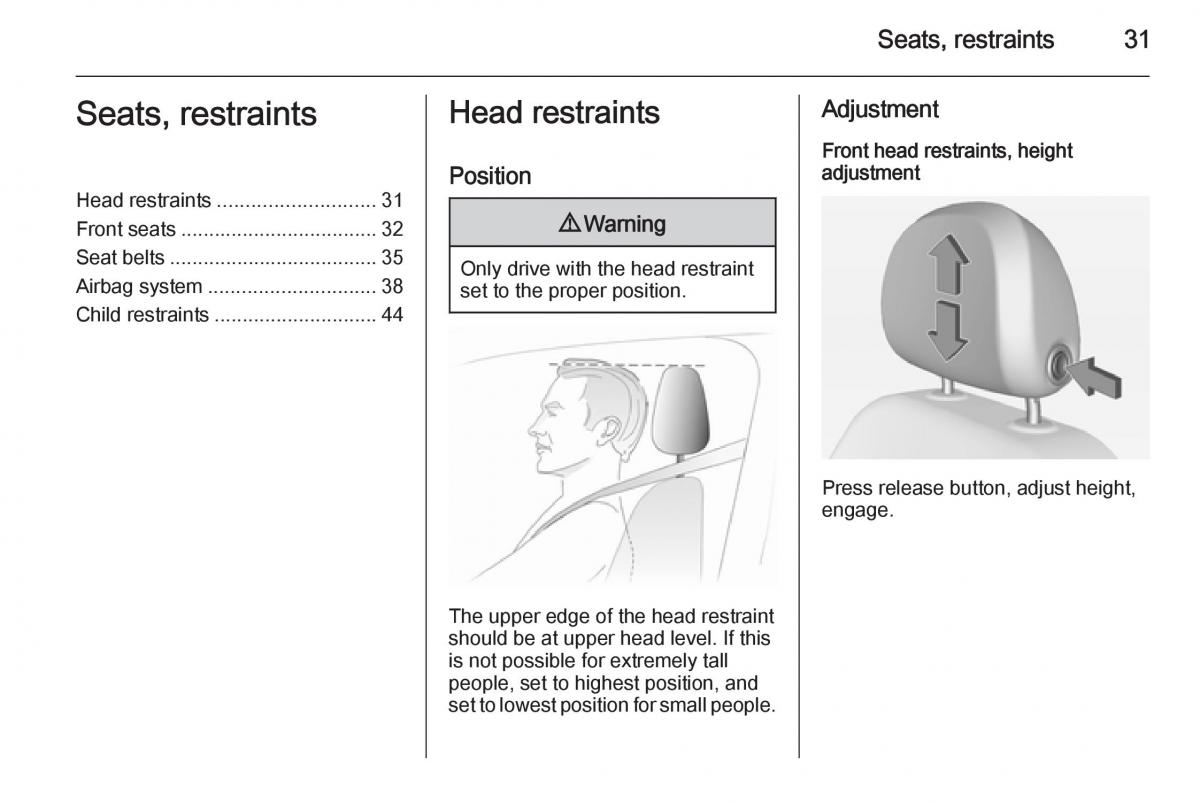 Opel Adam owners manual / page 33