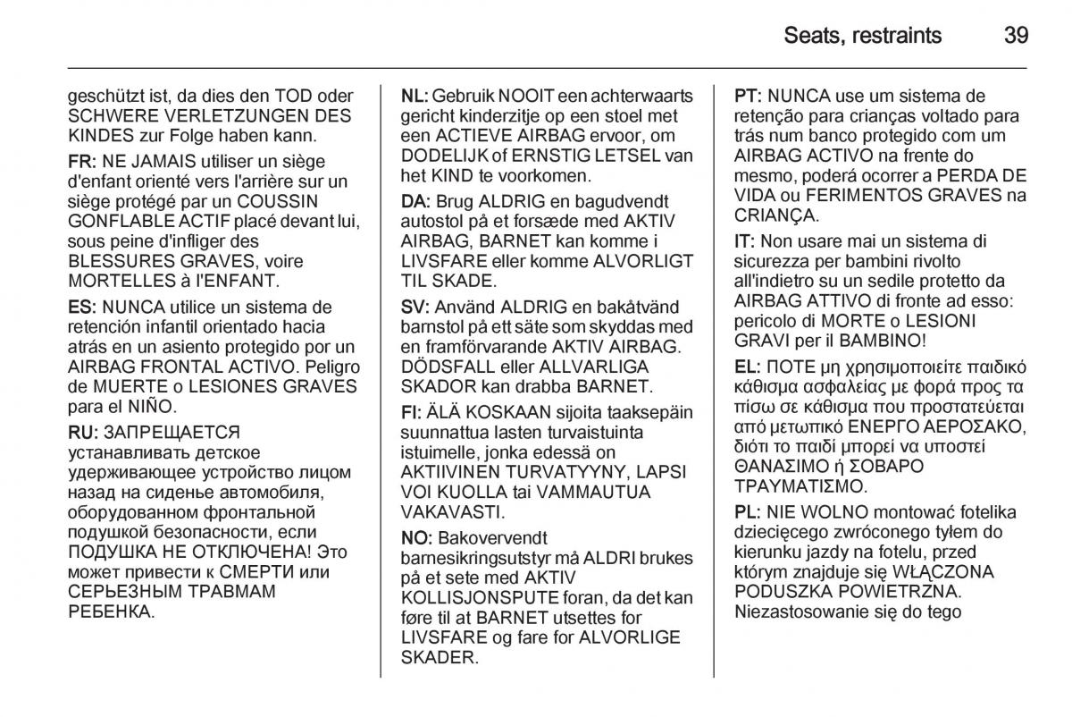 Opel Adam owners manual / page 41