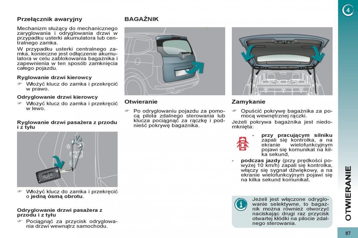 Peugeot 5008 instrukcja obslugi / page 89