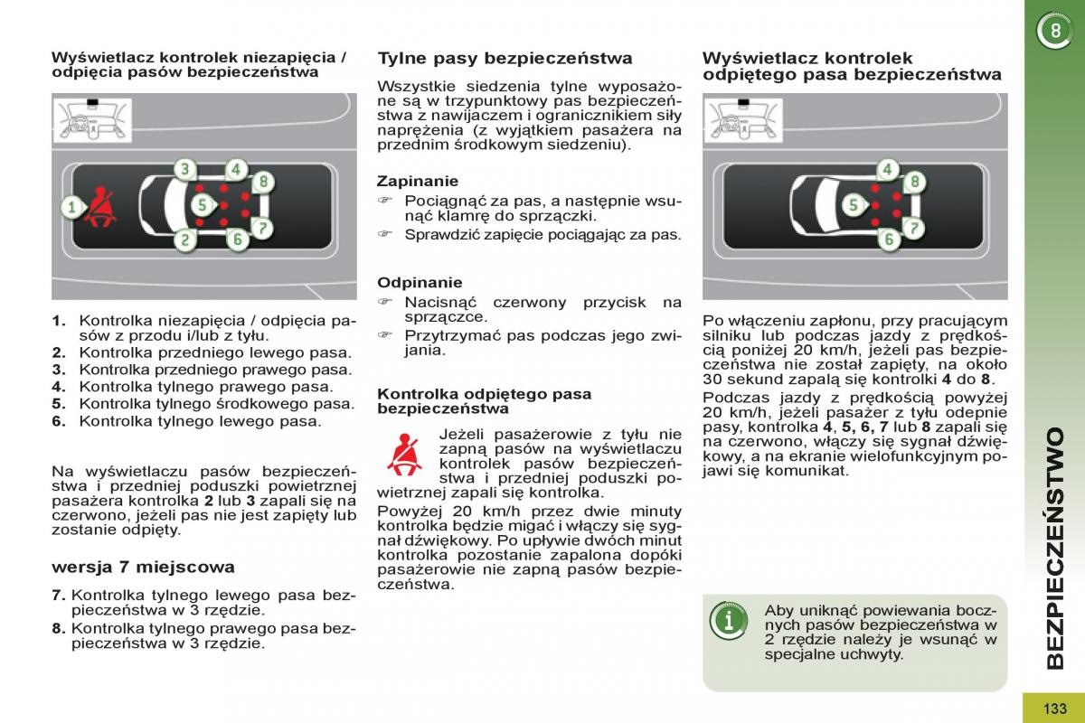 Peugeot 5008 instrukcja obslugi / page 135