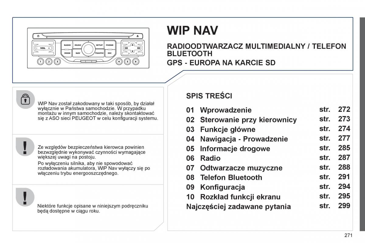 Peugeot 5008 instrukcja obslugi / page 273