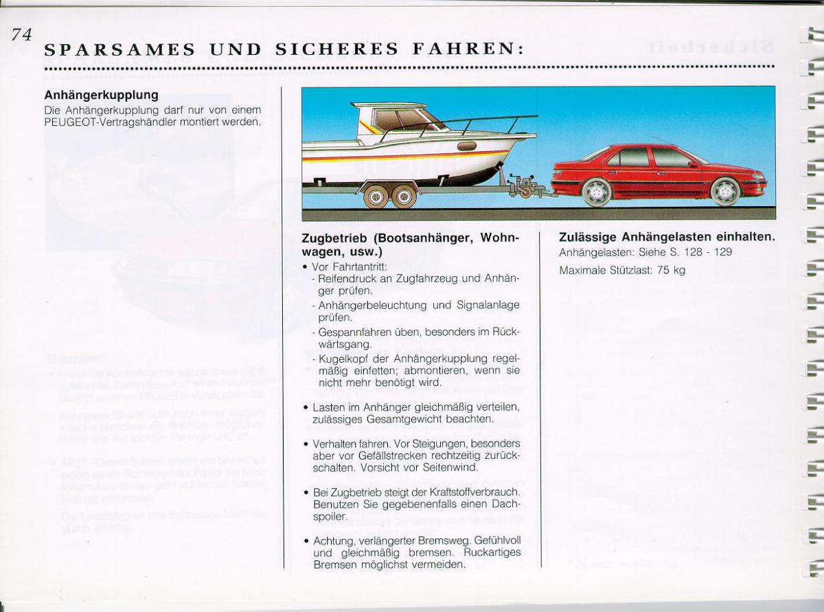 Peugeot 605 instrukcja obslugi / page 76