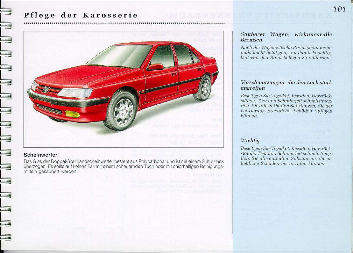 Peugeot 605 instrukcja obslugi / page 103