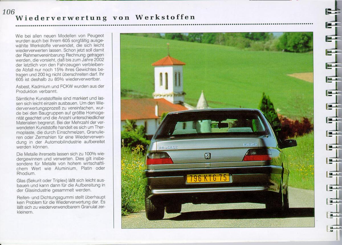 Peugeot 605 instrukcja obslugi / page 108