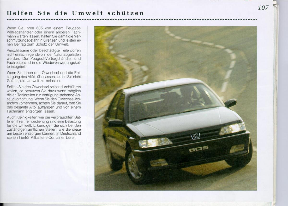 Peugeot 605 instrukcja obslugi / page 109