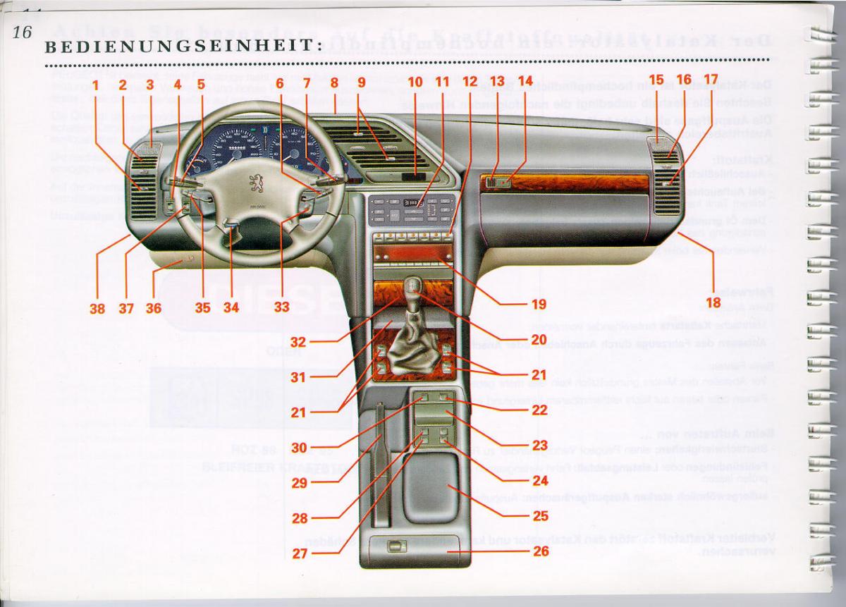 Peugeot 605 instrukcja obslugi / page 18