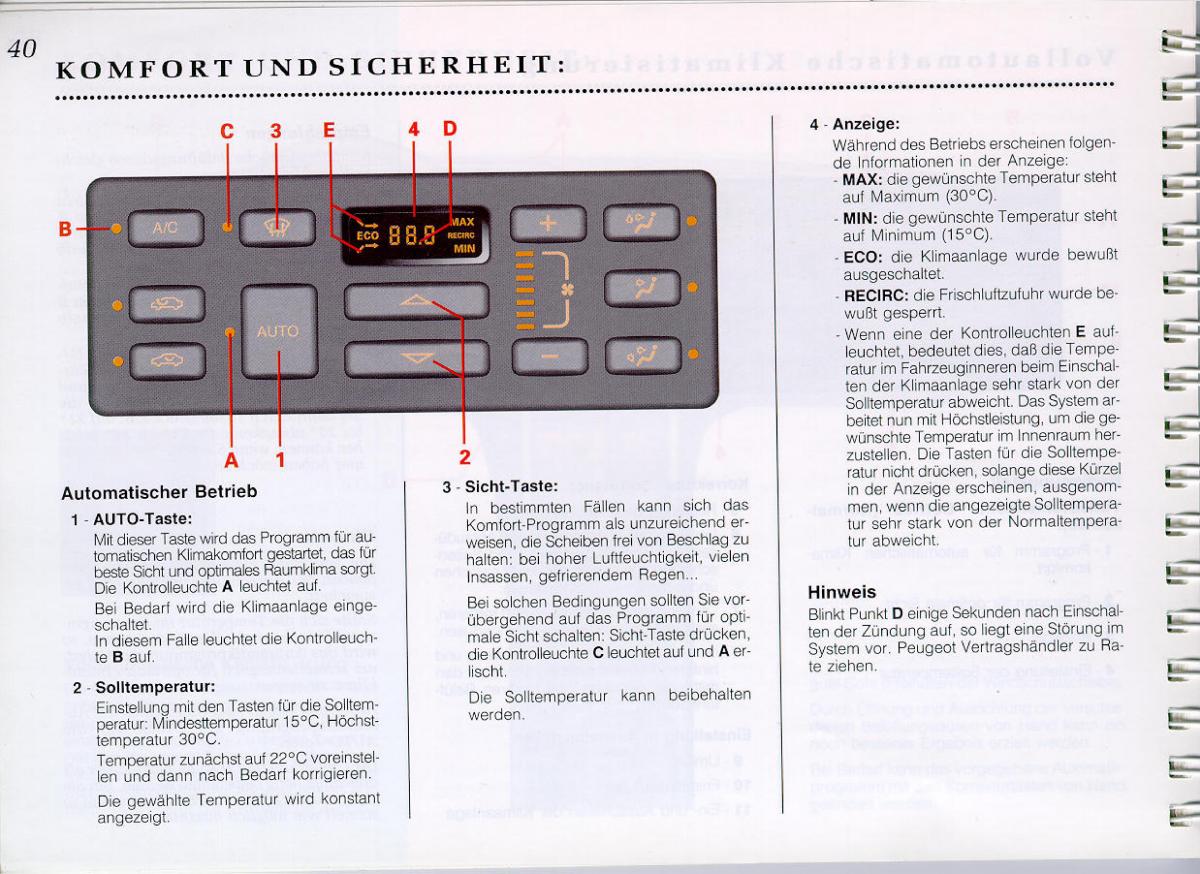 Peugeot 605 instrukcja obslugi / page 42