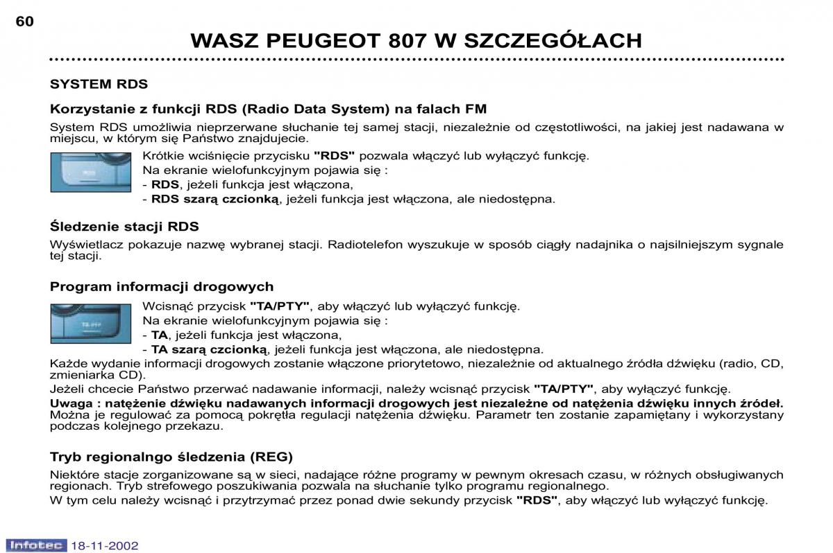 Peugeot 807 instrukcja obslugi / page 60