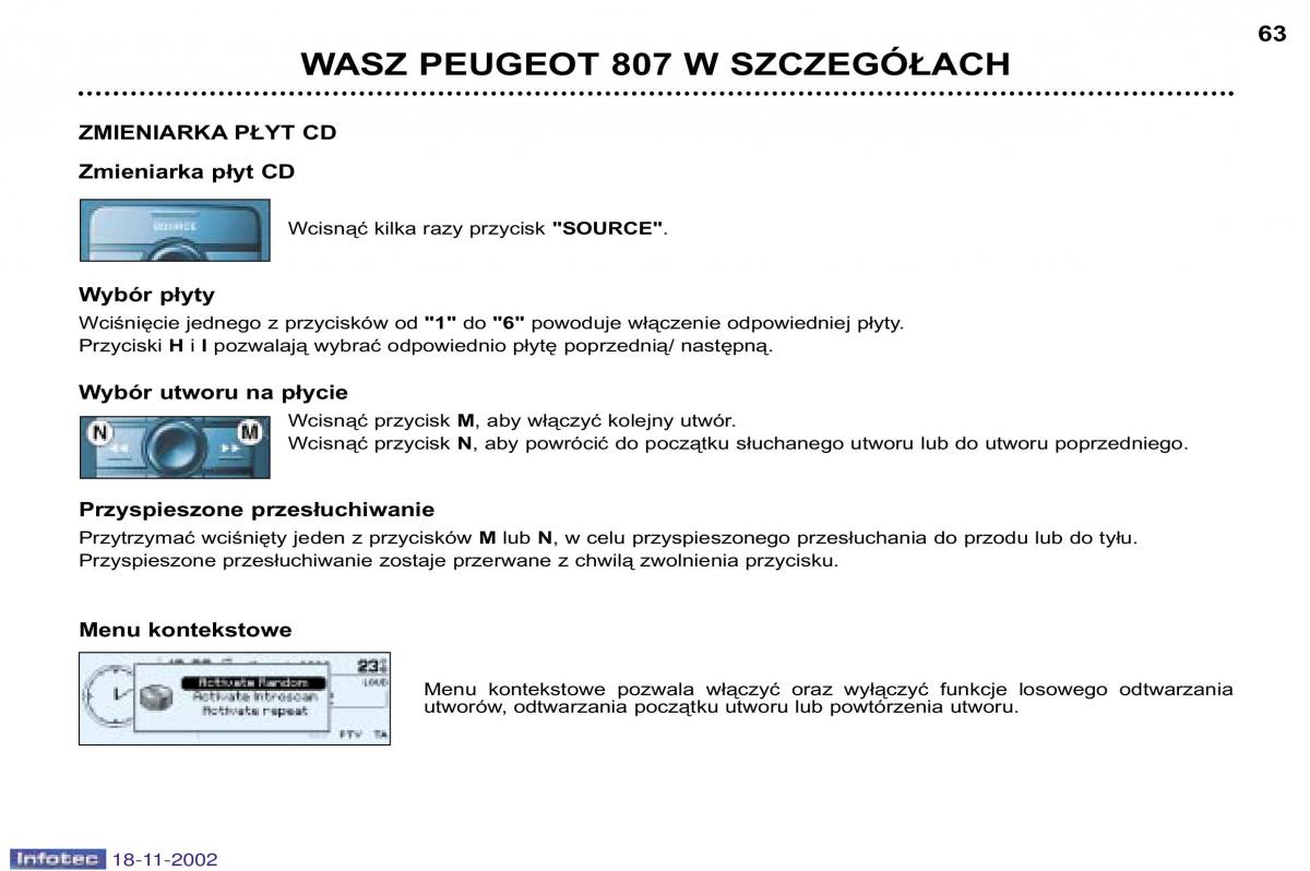 Peugeot 807 instrukcja obslugi / page 63