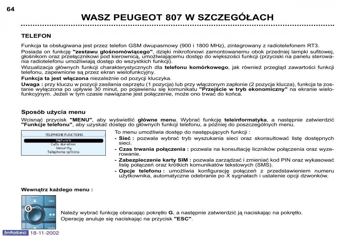 Peugeot 807 instrukcja obslugi / page 64