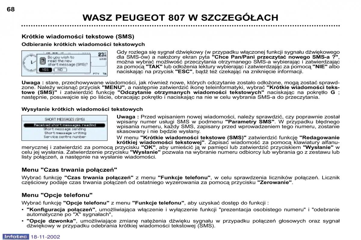 Peugeot 807 instrukcja obslugi / page 68