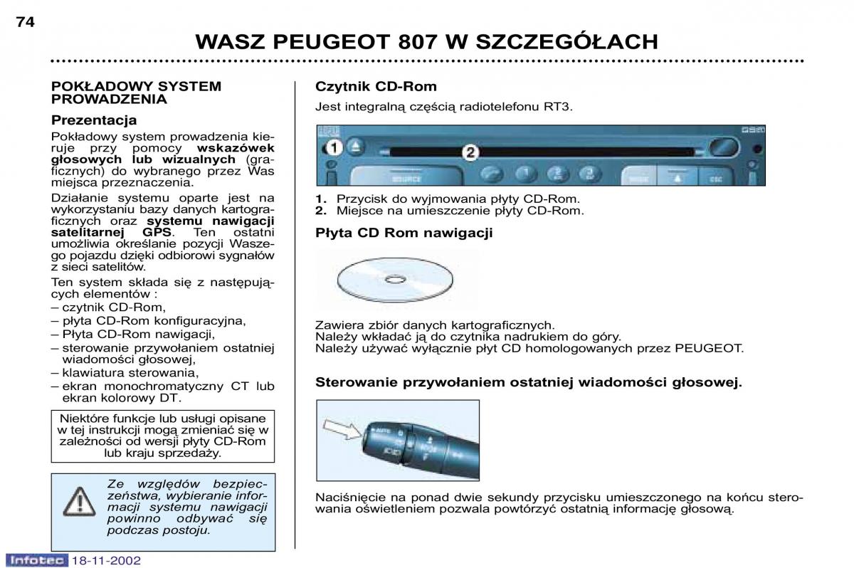 Peugeot 807 instrukcja obslugi / page 74