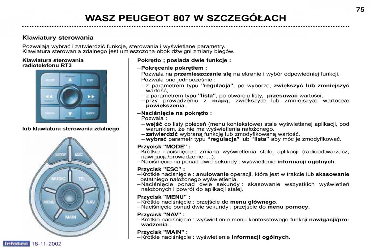 Peugeot 807 instrukcja obslugi / page 75