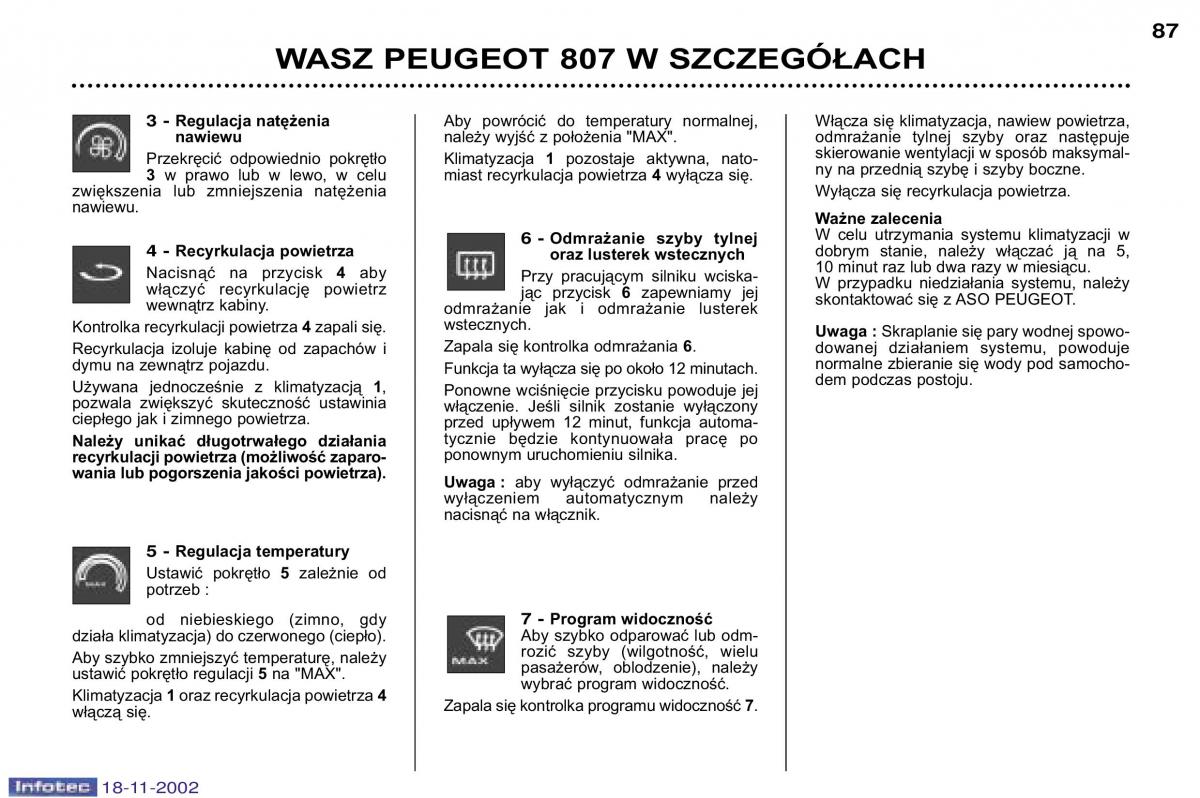 Peugeot 807 instrukcja obslugi / page 88