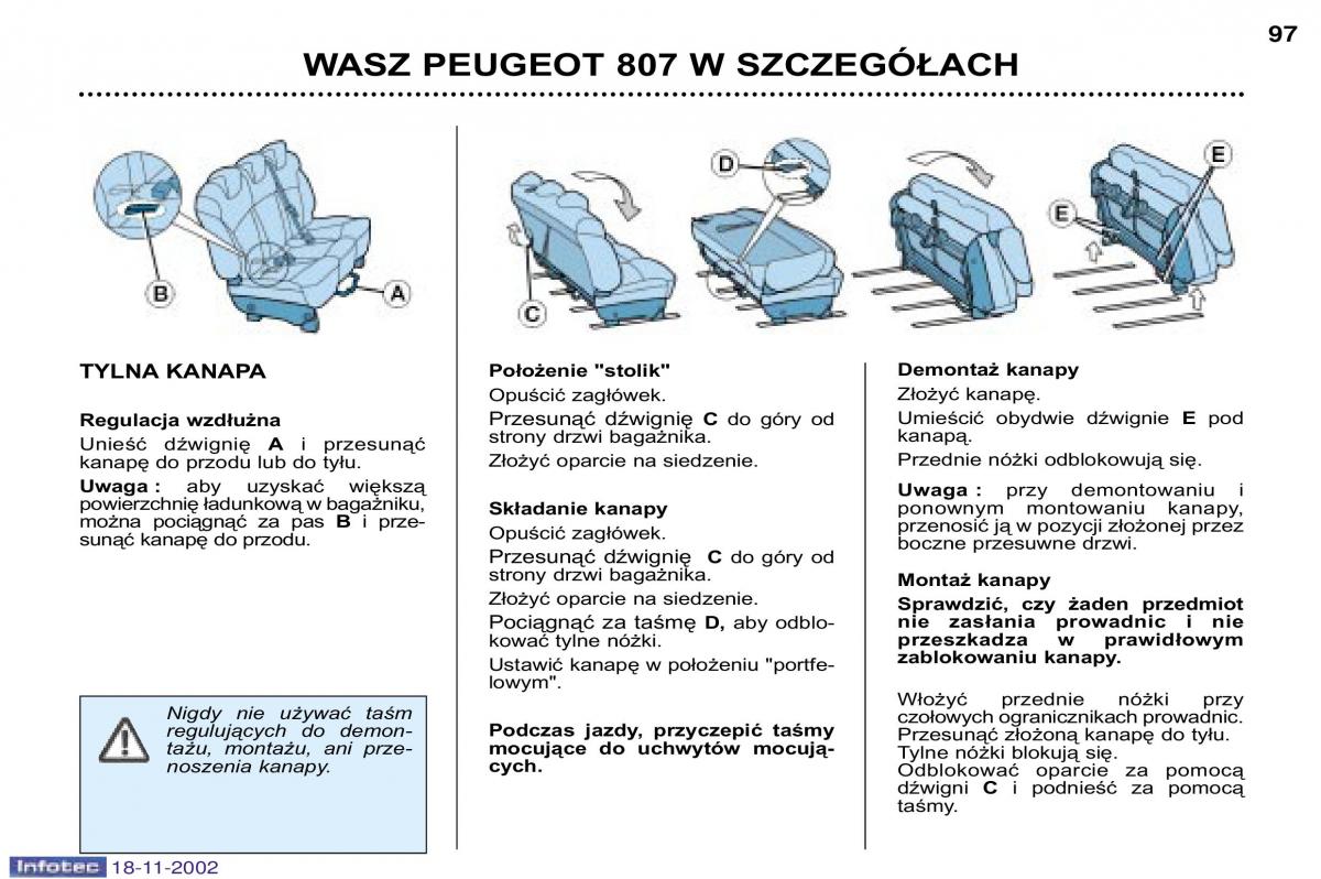 Peugeot 807 instrukcja obslugi / page 97