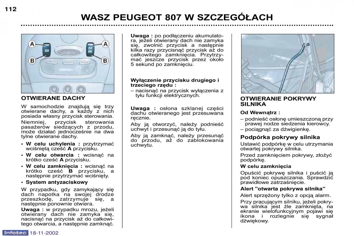 Peugeot 807 instrukcja obslugi / page 113