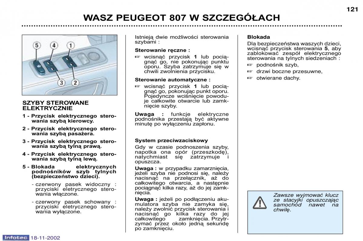 Peugeot 807 instrukcja obslugi / page 124