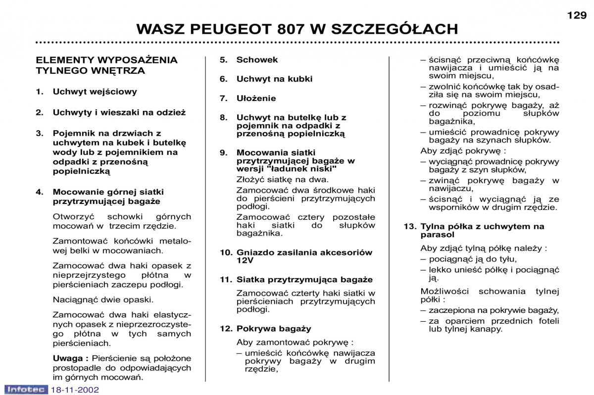 Peugeot 807 instrukcja obslugi / page 133